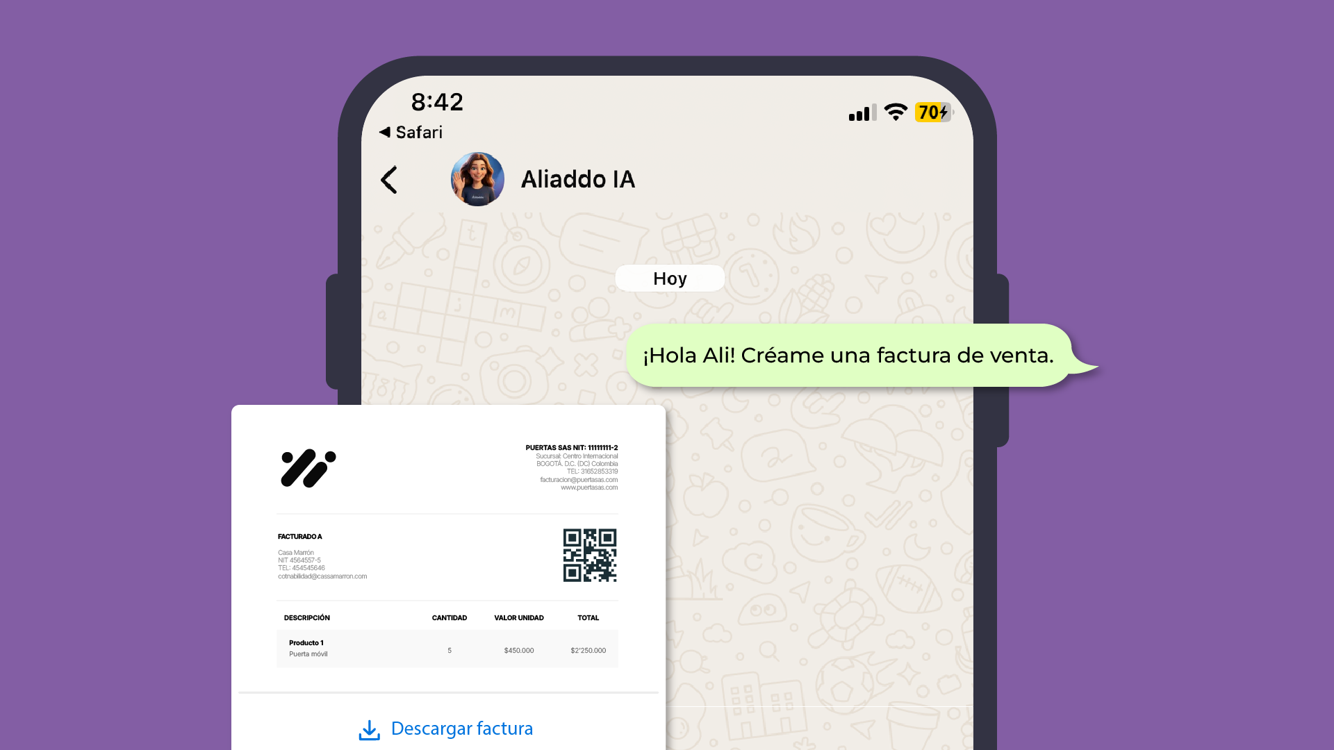 Facturación electrónica por WhatsApp con IA