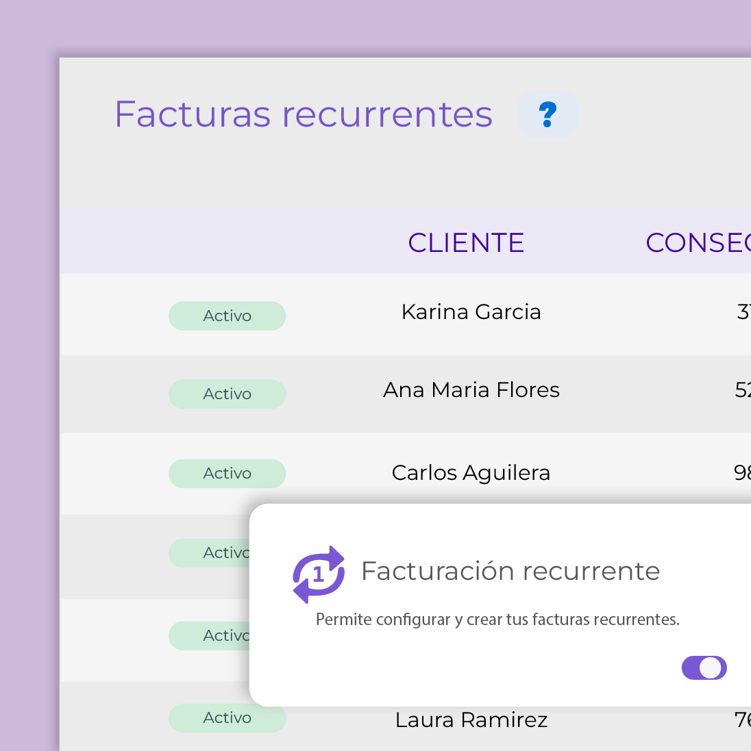 Facturación recurrente