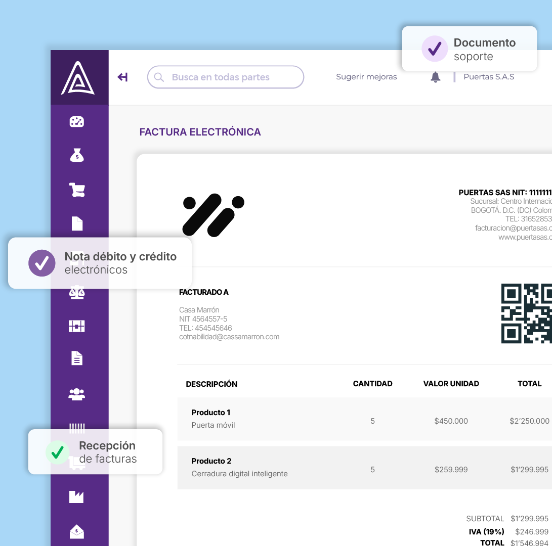 Emite facturas electrónicas en segundos y cumple con la DIAN sin complicaciones.