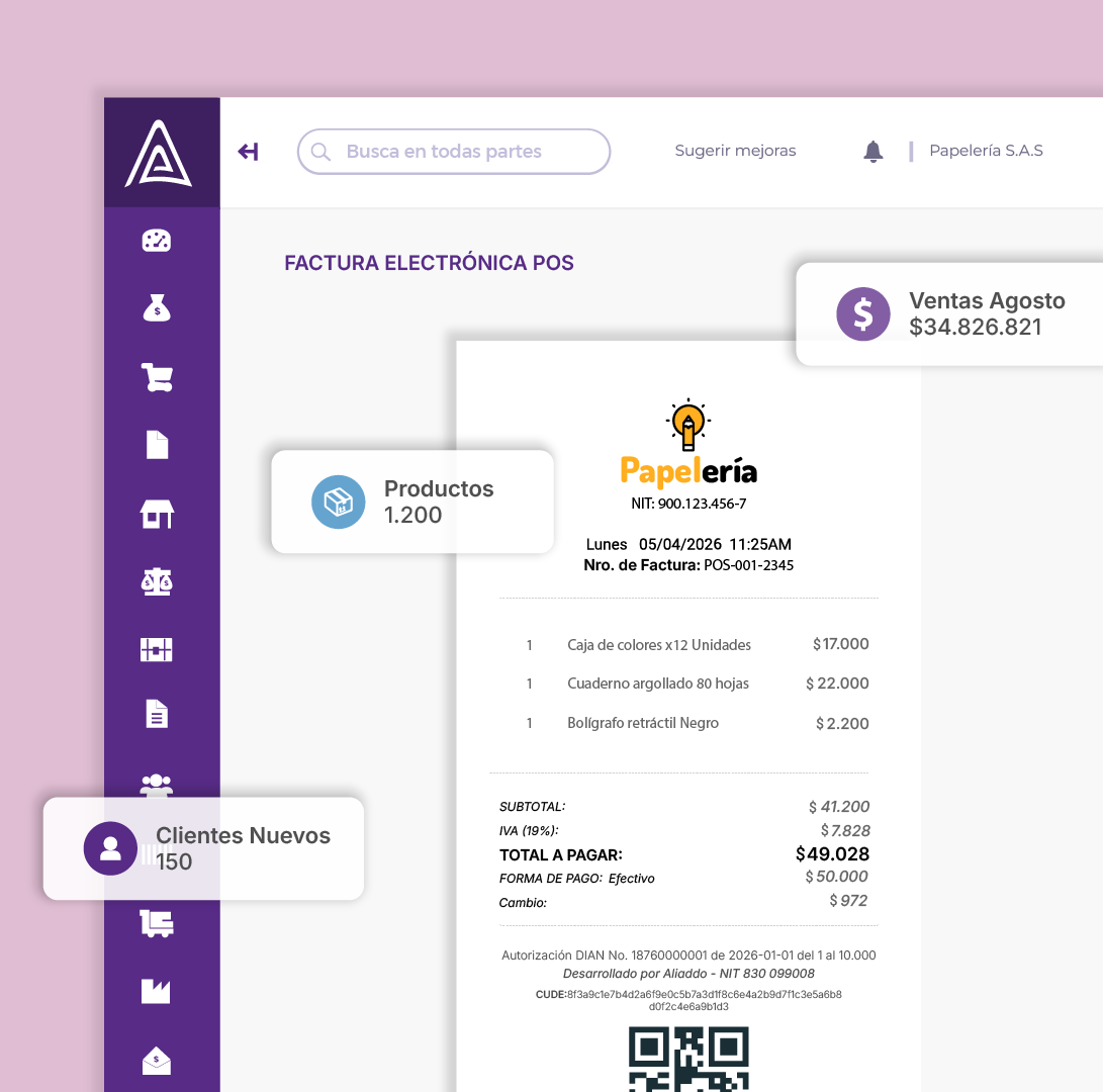 Optimiza tus ventas y controla tu negocio con nuestro sistema Punto de Venta líder en Colombia.