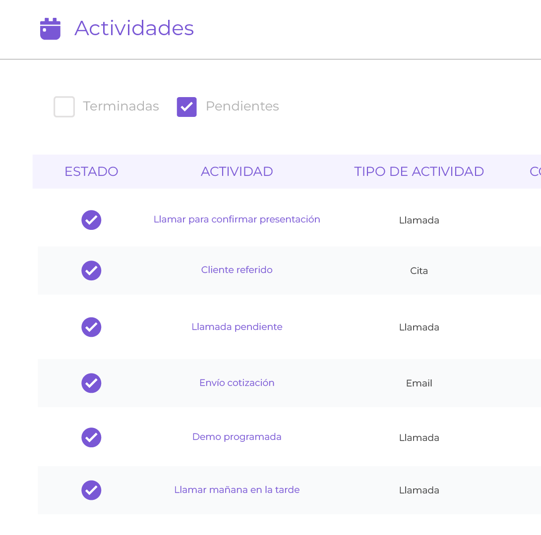 Gestiona oportunidades y actividades comerciales.